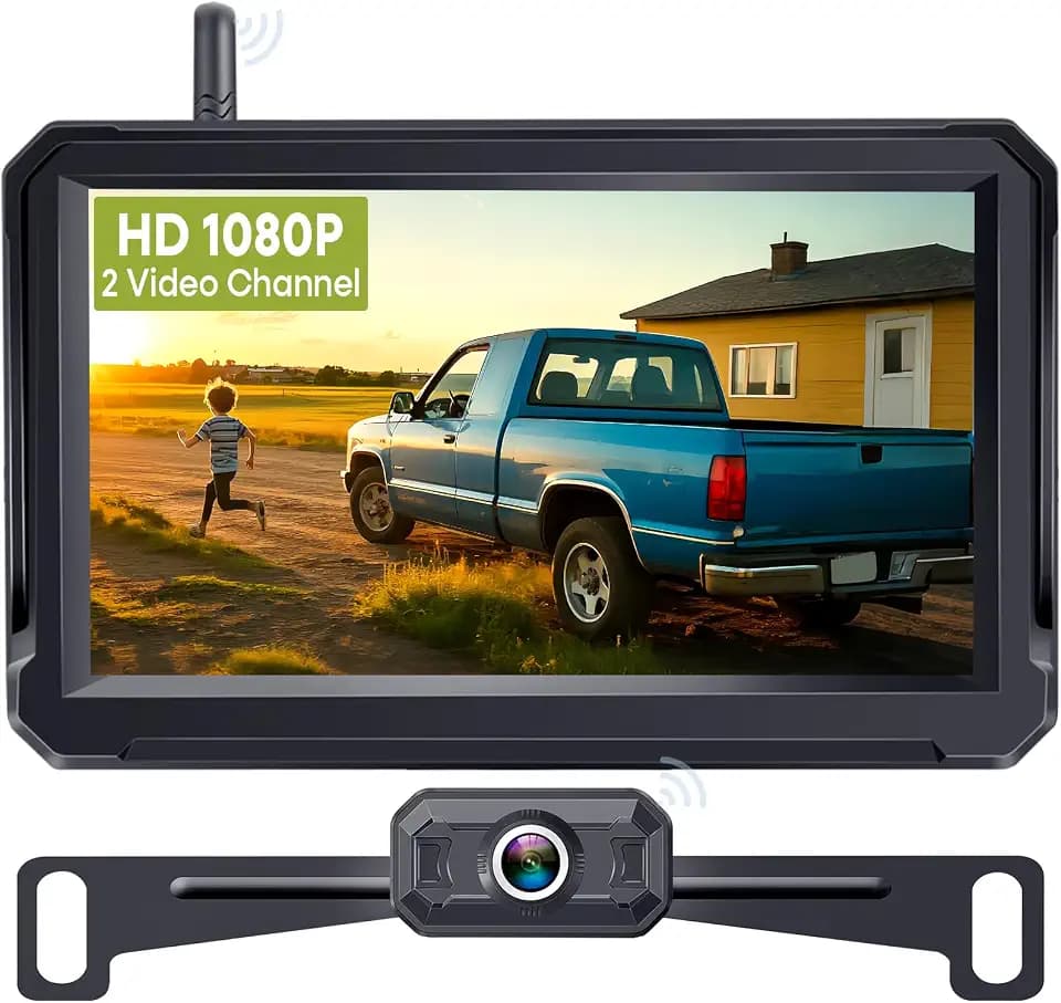 1080P HD 5 Inch Wireless Backup Camera for Trucks: 15-Min Easy to Install