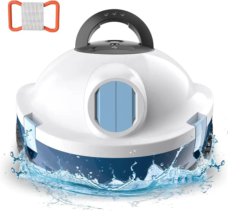 INSE Y10 Poolroboter Akku Poolsauger,Starke Saugkraft,90 Minuten Leistungsstarke Reinigung, Automatische Parken, LED-Anzeigen, Kabellos Poolreiniger für Aufstell/Einbauschwimmbecken bis 100m²