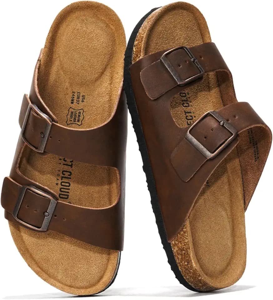 100% Genuine Leather Womens Sandals Slides for Women Everyday Sandals Women