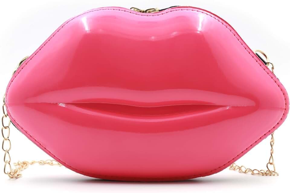 LoveWLC Red Lip Clutch Purse,novelty PU mini Evening handbags Crossbody Bag for Women trendy