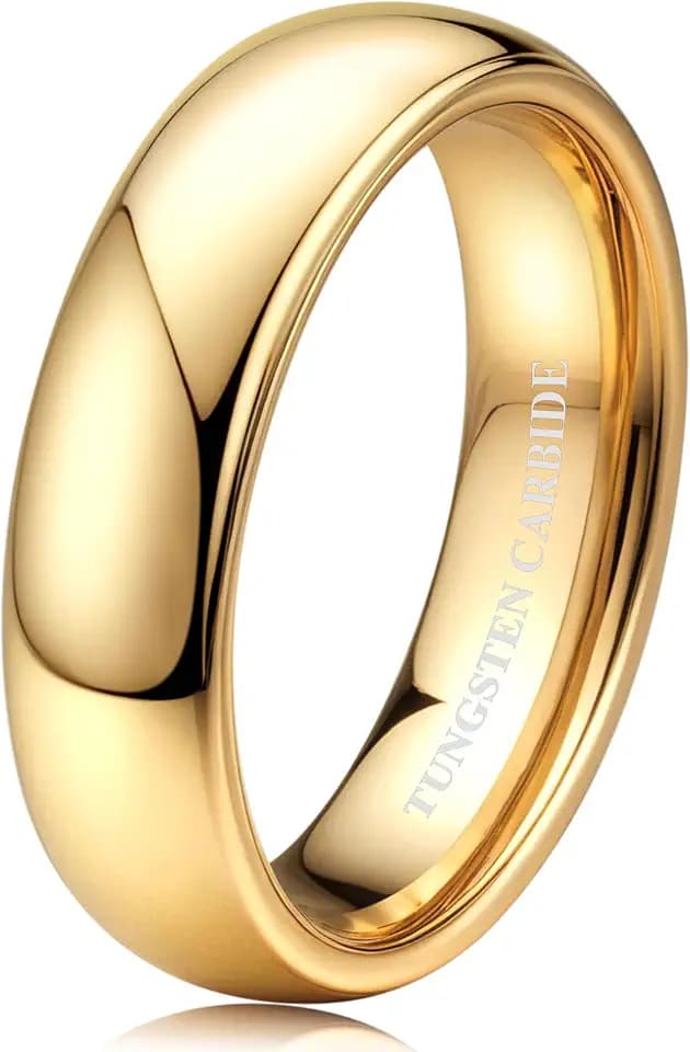 Tungary Gold Tungsten Wedding Bands Rings for Women Men Wedding Rings 2-8MM