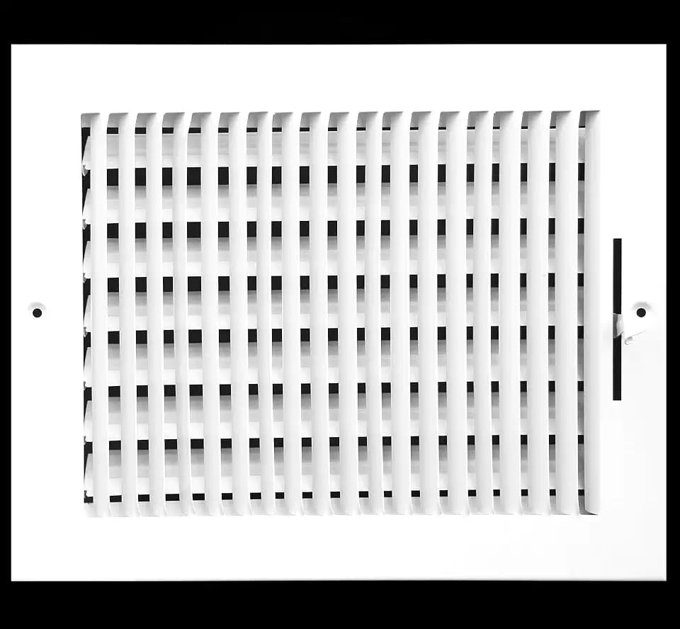 HVAC Premim 10" X 8" 1-Way AIR Supply Grille - Vent Cover & Diffuser - Flat Stamped Face - White [Outer Dimensions: 11.75"w X 9.75"h]
