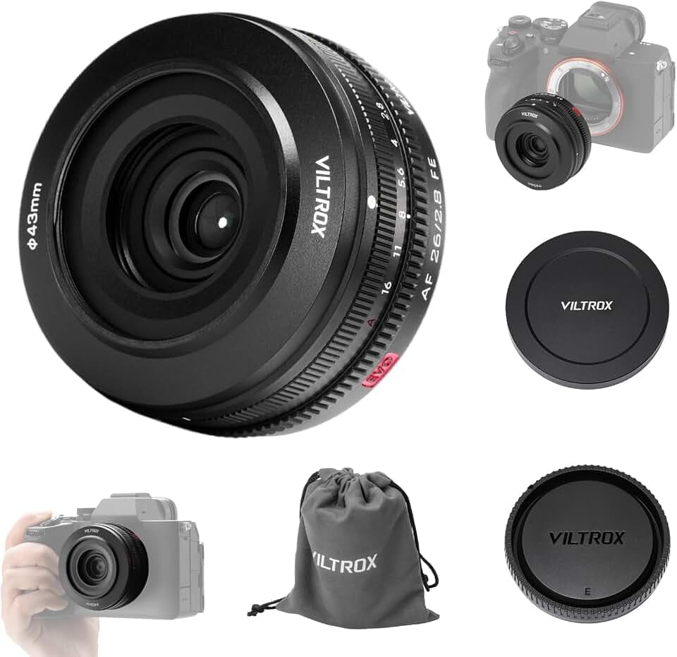 VILTROX 26mm F2.8 EVO FE-Mount Ultra-Thin Pancake Lens for Sony E, AF Full Frame Lens for Sony ZV-E10 II ZV-E10 A7CII A6400 A6700 ZV-E1 A7RV FX30 A7S III A7R A7RIV A1 A9 A93