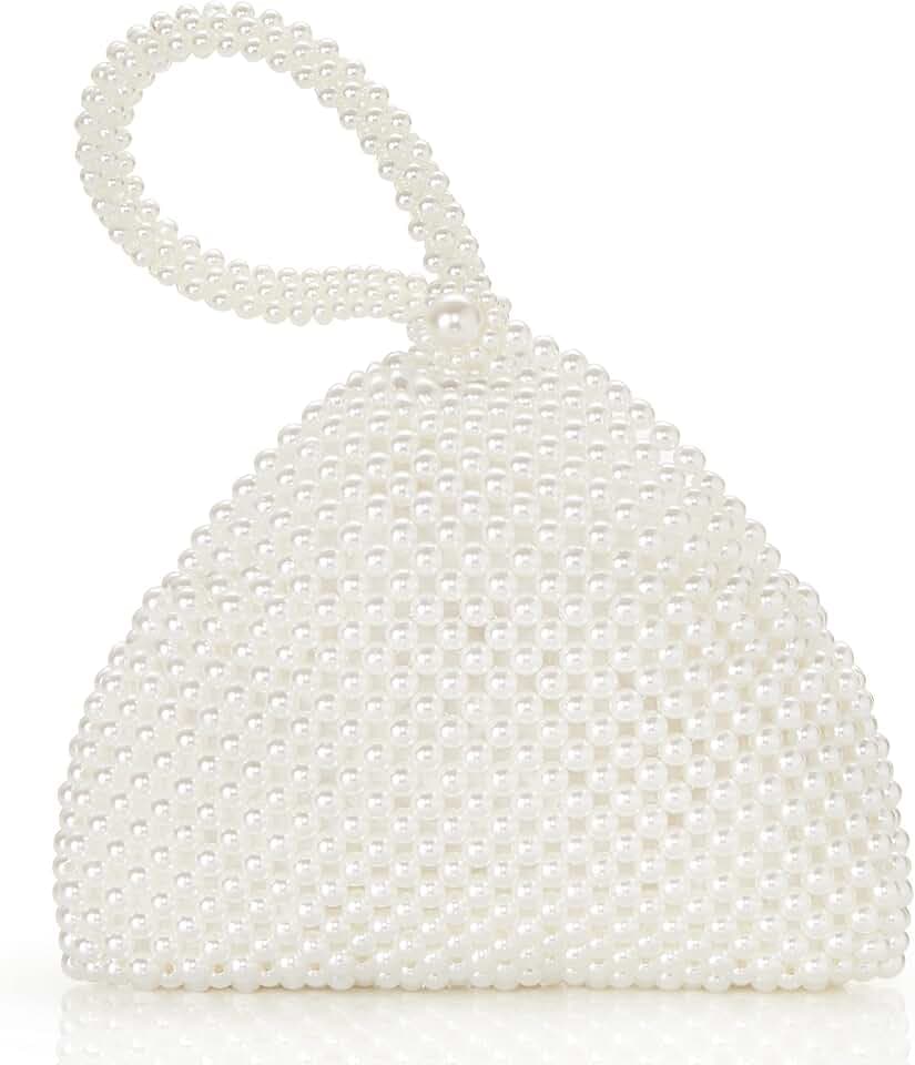 BABEYOND Perlen-Clutch, Handtasche, Abendtaschen für Damen, elegante Dreieck-Tasche für Hochzeit, Braut, Party, Abschlussball