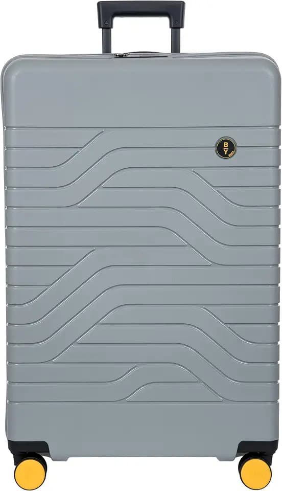 Bric's B|Y Ulisse Checked Luggage with Spinner Wheels – Expandable Lightweighted Hard Shell Suitcase, TSA Combination Lock - Removeable Wash Bag Included - 30 Inch, Grey