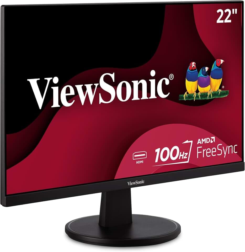 ViewSonic VS2247-MH 22 Inch 1080p Monitor, 100Hz Refresh Rate for Smooth Home and Office Viewing, Eye Care Technology, Thin Bezels, HDMI, and VGA Inputs