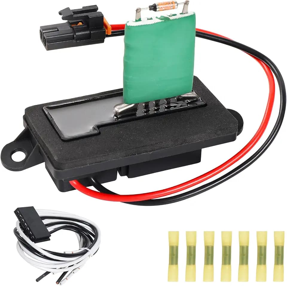 HVAC Blower Motor Fan Resistor Compatible with 1999-2006 Chevy Silverado GMC Sierra, 2000-2002 GMC Yukon, Replaces# 973-004, 15305077, 89019089, 22807122, RU371, 15305077 (2 Holes Mounting Flange)