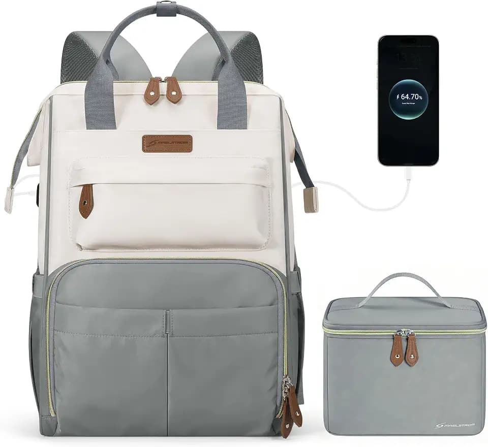 Maelstrom 15.6-17.3" Laptop Backpack with Lunch Box, Work Bag for Women Men