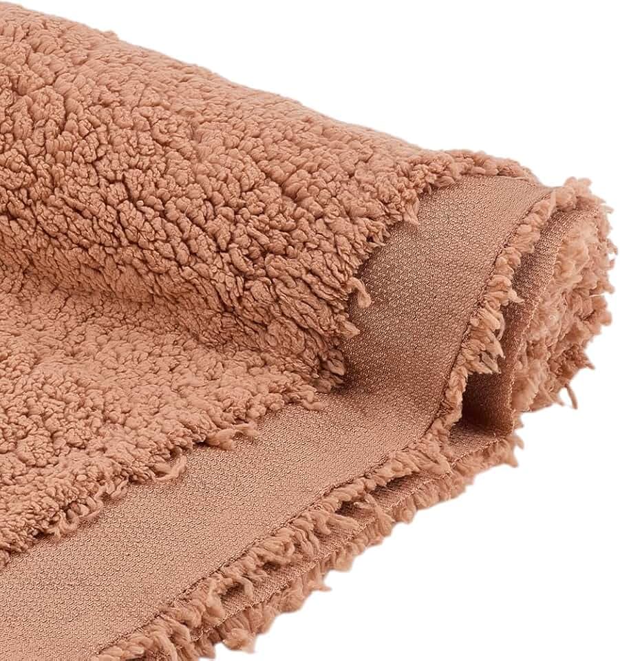 PH PandaHall Brown Plush Fabric 59 Inch Wide Lambs Wool Fabrics Sherpa Fleece Fabric Fuzzy Fabrics for DIY Craft Sewing Projects Costume Blankets Home Decor 1 Yard