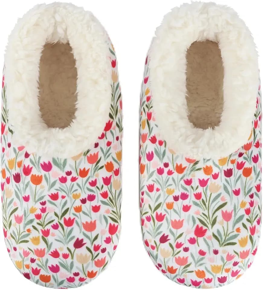 Snoozies Seaside Garden Cozy Womens Slipper Socks