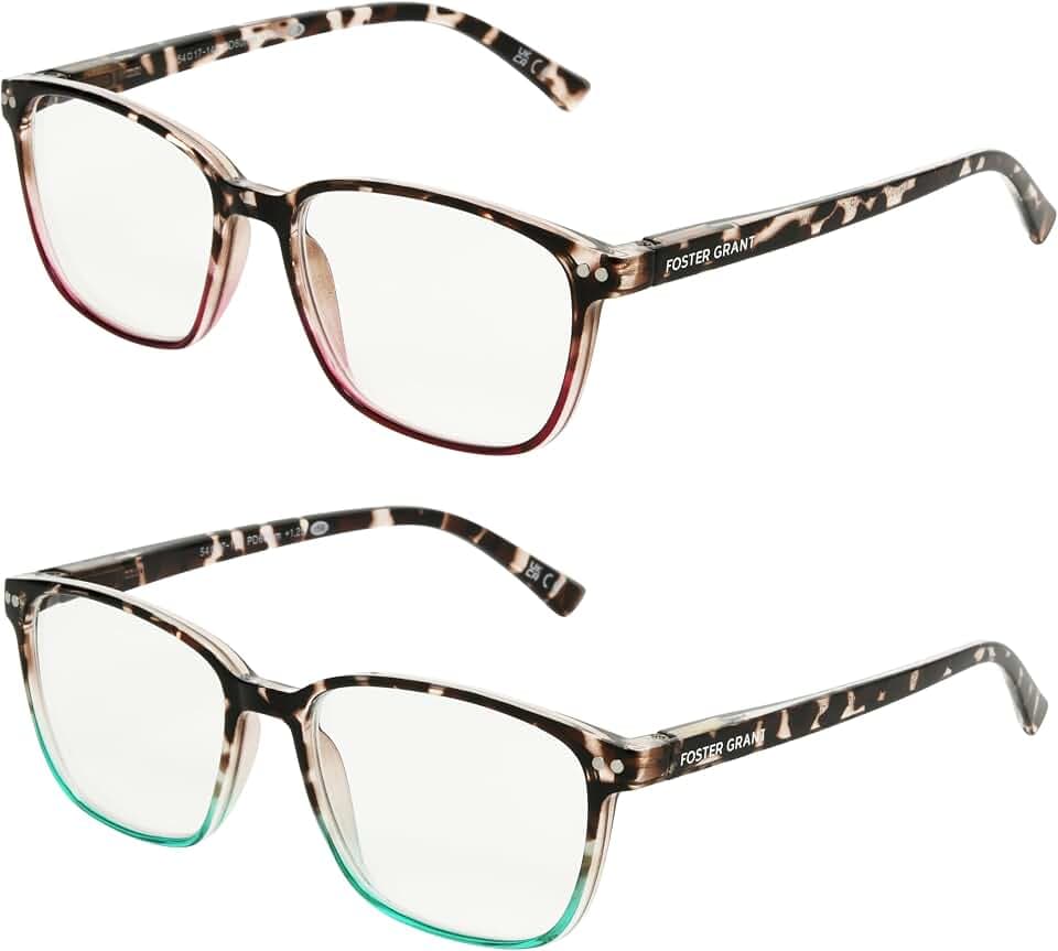 Foster Grant Women's Kendall 2-Pack Square Reading Glasses