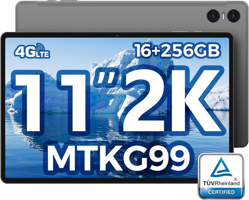 TECLAST T50Pro Gaming Tablet 11 Zoll |2024|, MTK G99 Tablet PC Android 13, 16GB RAM+256GB ROM (TF 1TB), 2000x1200 FHD, MTK G99 Flagship Prozessor, 4G LTE+5G WiFi, 20MP+8MP, 8000mAh 18W, Typ-C|GPS