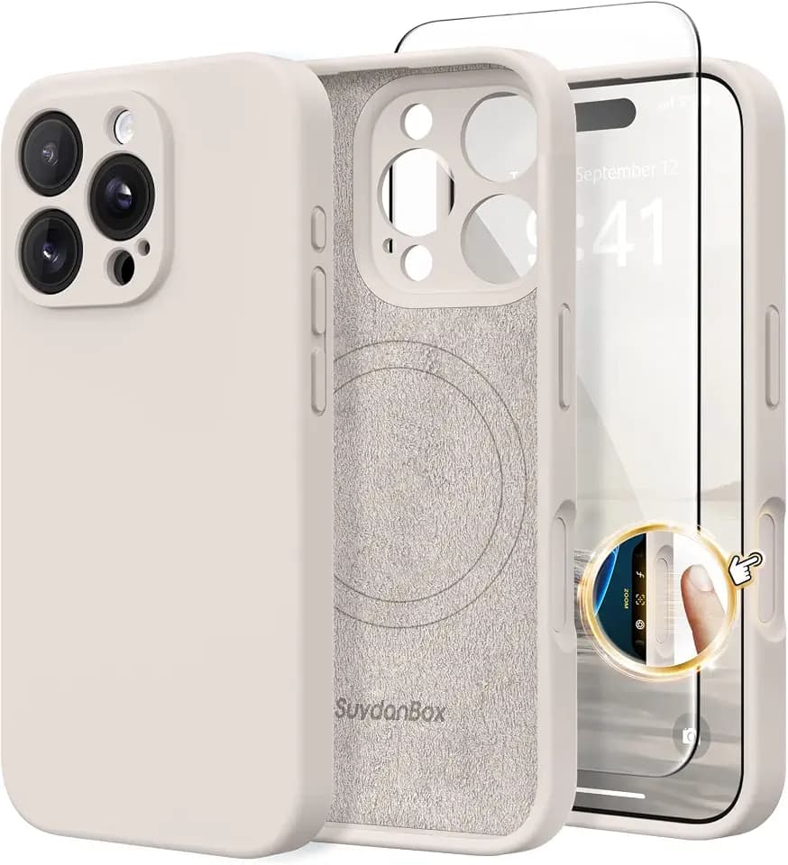 Magnetic for iPhone 16 Pro Case Silicone Stone