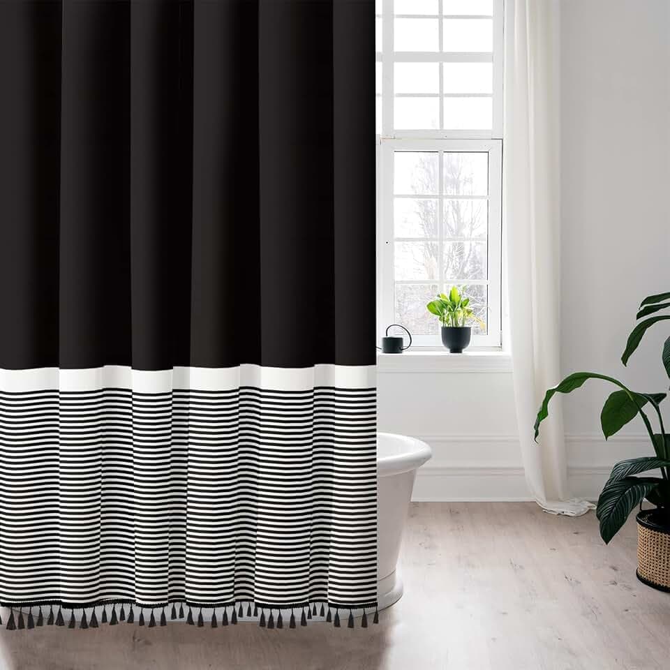 Extra Long Shower Curtains 96 inches Modern Farmhouse Boho Shower Curtain