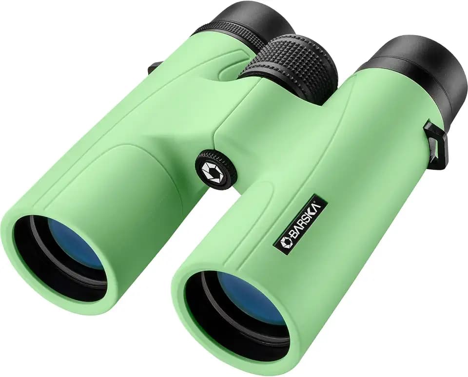 Barska Crush 10x42 Binoculars – Lightweight, Compact & Shockproof Design in Bright Colors for Hiking, Travel, Concerts, Sports, Great Gift Idea – Case & Strap Included