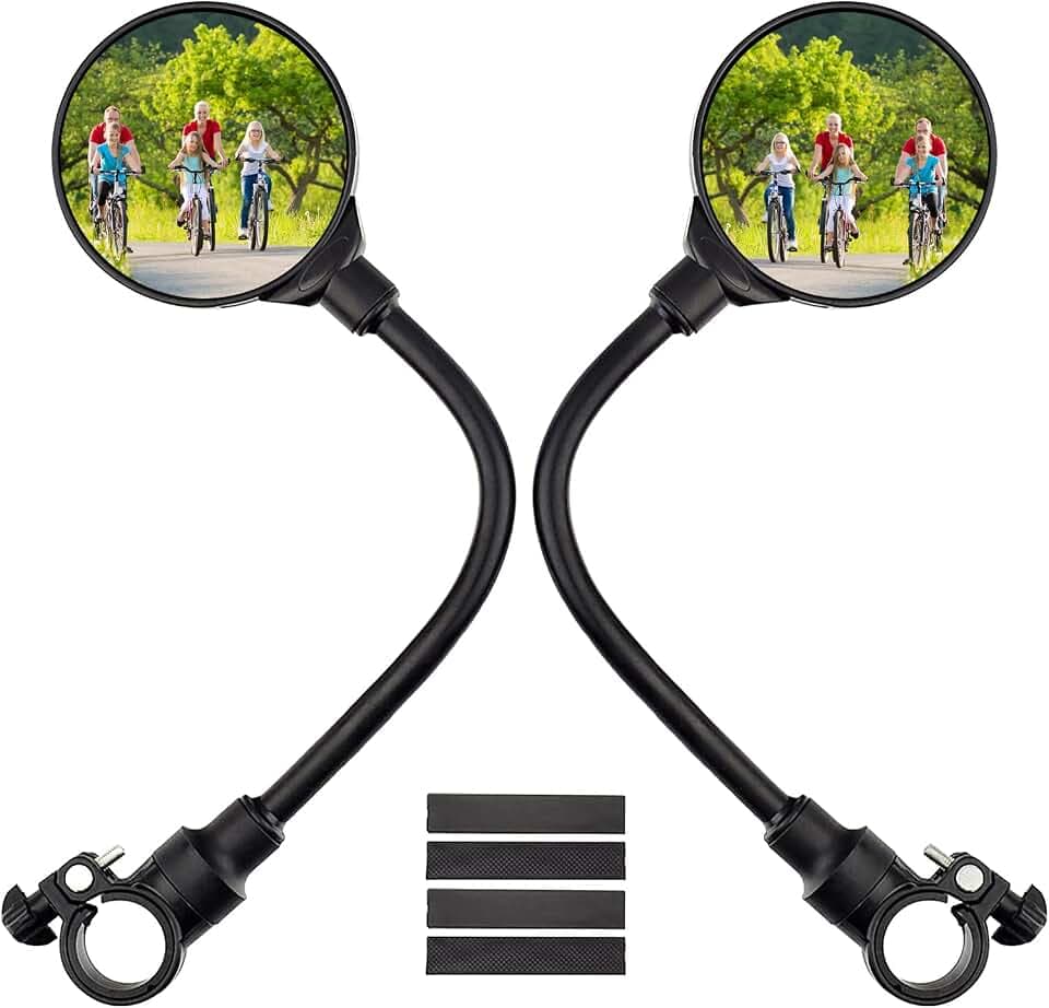 Fahrradspiegel, 2 Stück 360° Einstellbar und Drehbar Rückspiegel, Sicherer Convex Mirror für 22-32mm Lenker, Fahrradlenker End Spiegel für Fahrrad, Mountainbikes, Rennräder