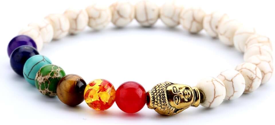 Men Women 8mm Lava Rock 7 Chakra Beads Chakra Bracelet