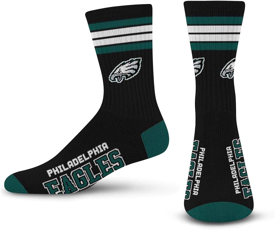 For Bare Feet Men's NFL 4-Stripe Deuce Performance Crew Socks