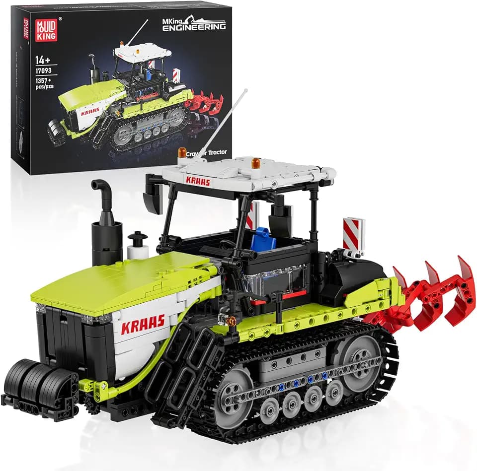 Mould King 17093 Technik Ferngesteuert Traktor Klemmbausteine Harvester Mähdrescher Traktor Bausteine mit Motor Geschenke für ab 14 Jahre Erwachsene(1357 Teile)