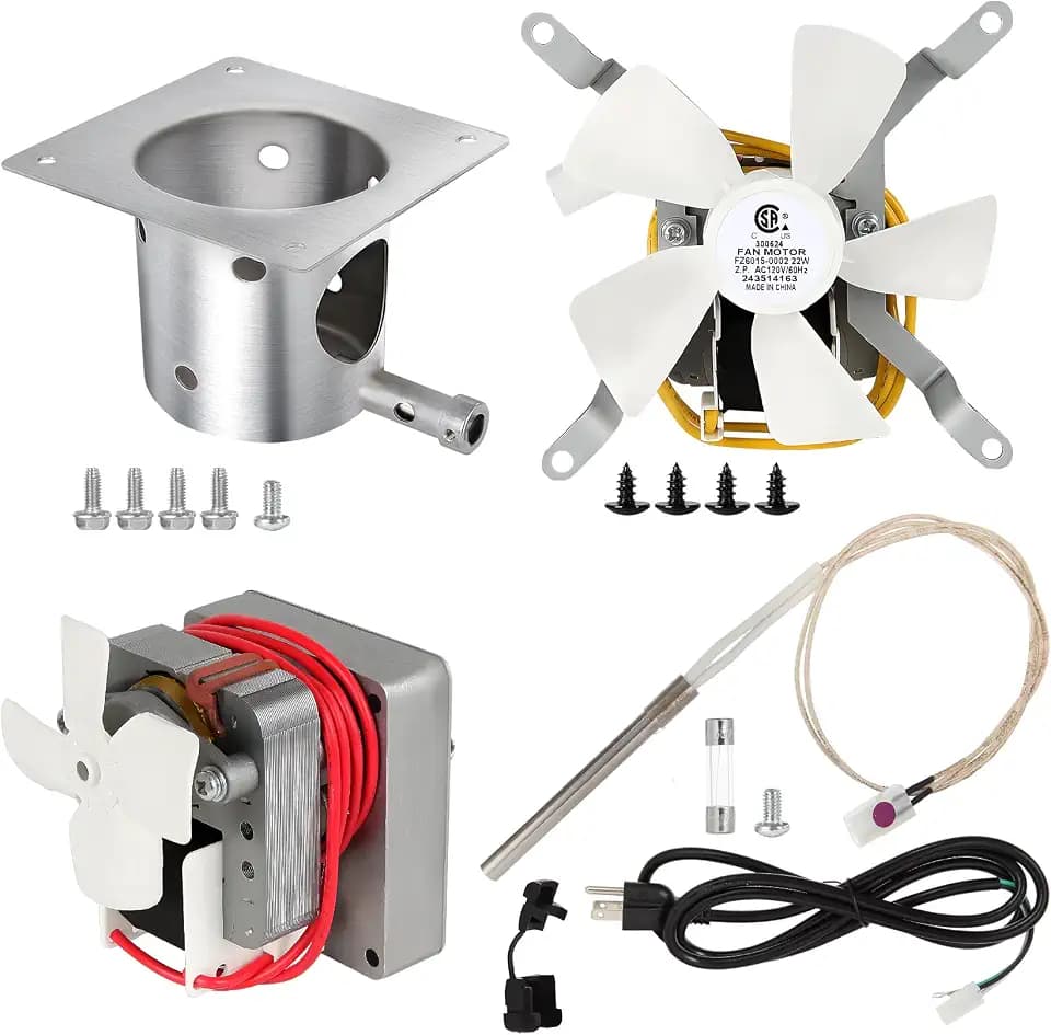 Subody Cldkz Complete Replacement Parts Kit for Pit Boss and Traeger, Auger Motor, Grill Induction Fan, Fire Burn Pot with Screws, Hot Rod Ignitor with Fuse, for Traeger, Pit Boss Wood Pellet Grills