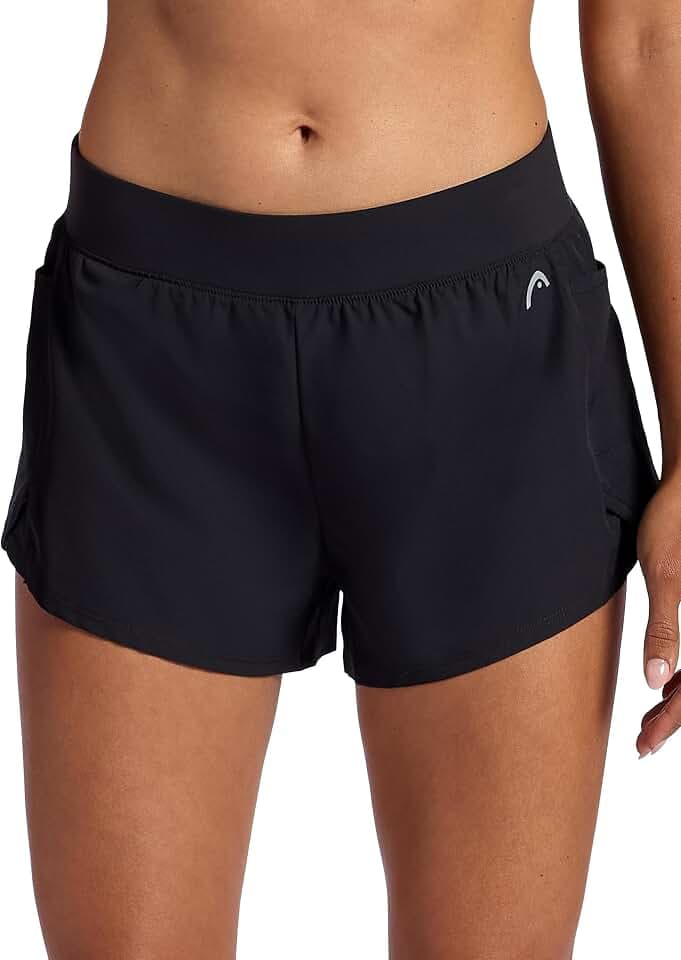 Head Women's Vigor Short, Relaxed Fit, 3” Inseam, Mid-Rise, Stretch Lightweight Material, Moisture-Wicking
