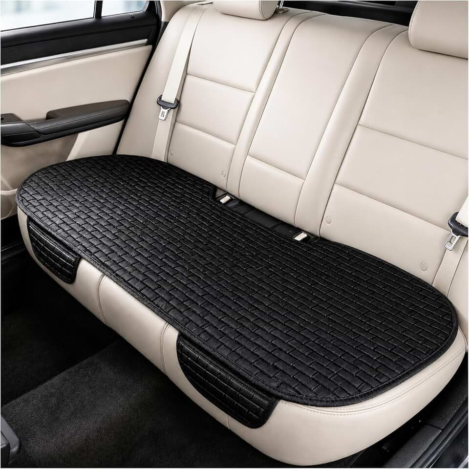 Car Back Seat Cover with Side Pockets,Breathable & All-Season Bench Seat Cover for Back Seats Protection,Anti-Slip Backs Seats Protector Car Interior Accessories for Cars,SUVs