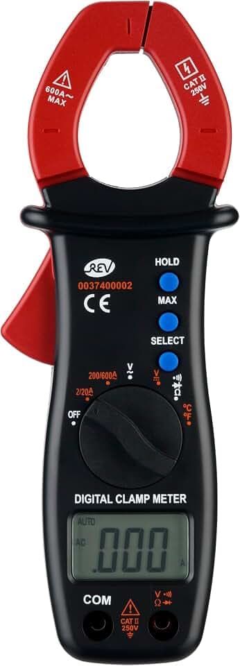 REV Zangen-Amperemeter, (Max. 1000°C, 250V, 600A, 20M Ohm), rot-grau
