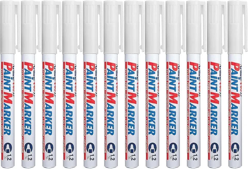 Artline 440XF Opaque Paint Markers, 1.2mm, White 12 Pack