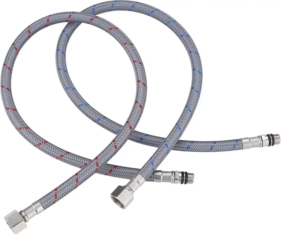 ARCORA 40" Bathroom Faucet Hose, Braided Nylon cUPC Supply Lines 3/8" Female Comp × M10 Male (1 Pair)