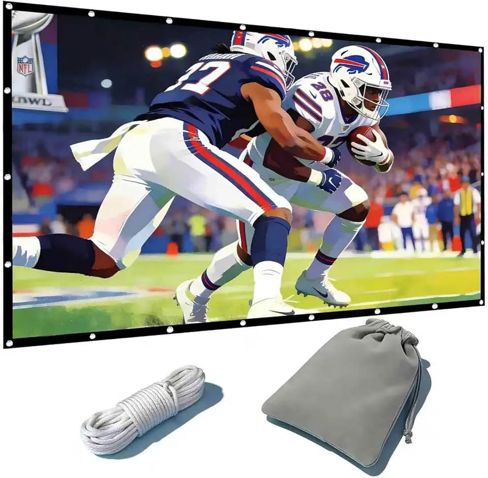 Large Projector Screen 250 Inch Portable 6:9 Foldable Thick Canvas,Double Sided Outdoor Movie Screen with 12M Rope and Storage Bag (250INCH)