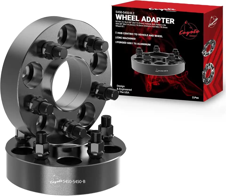 Wheel Accessories Parts 2 Pcs Hub Centric Wheel Spacers Adapters 5x4.5 5x114.3mm 1.25 Inch Thick 70.50mm Hub 1/2" Thread Stud Fits Ford Mustang Explorer Ranger