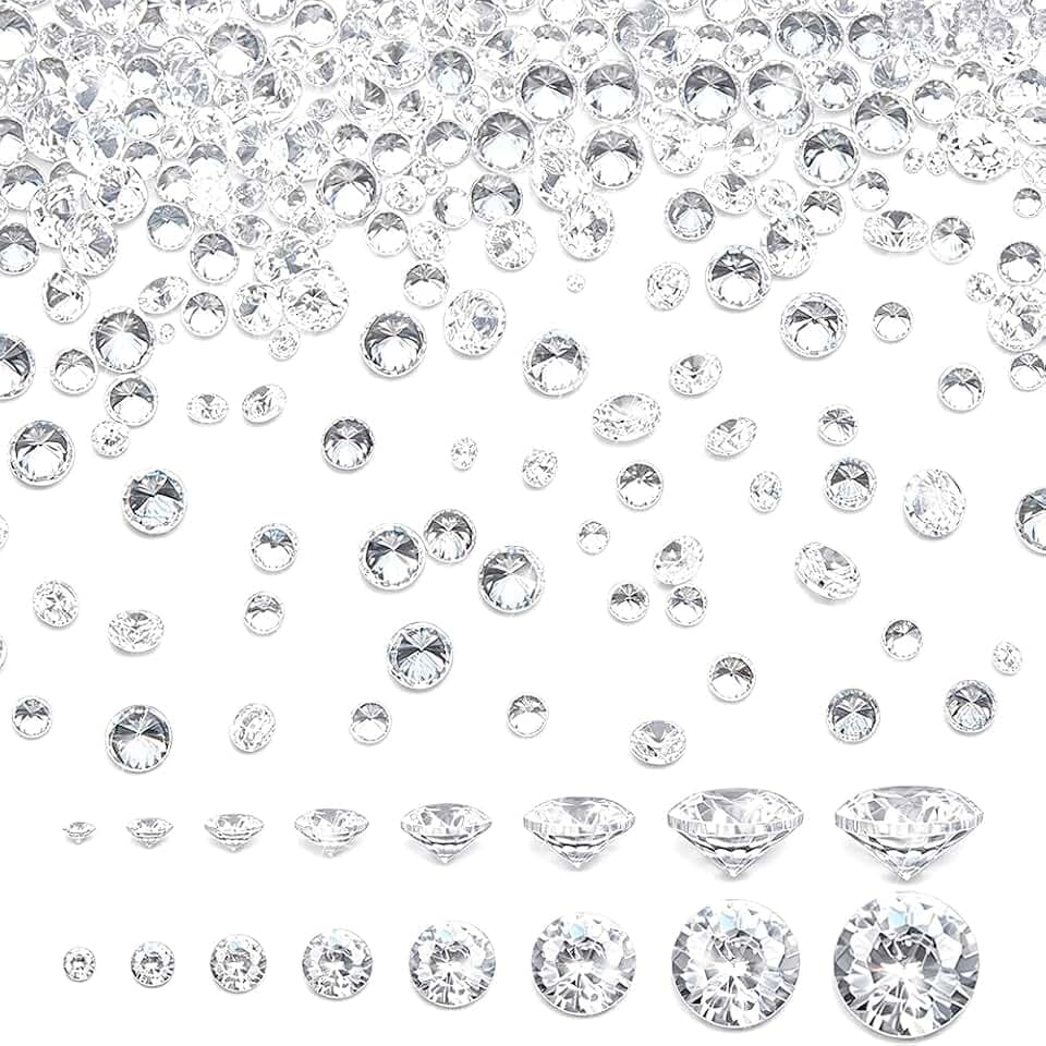 PandaHall Clear Cubic Zirkonia Stein, 2400pcs 8 Größen 0.8-2.5mm Kleine lose CZ Diamant Steine Glas Pointed Back Strass Faceted Cabochons Strass für Ring Ohrring Armband Schmuck Herstellung