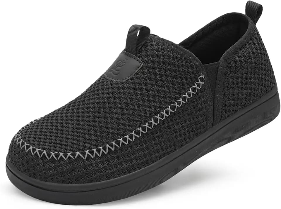 LeIsfIt Men's Barefoot Shoes Wide Toe Box Zero Drop Slip-On Walking Shoes