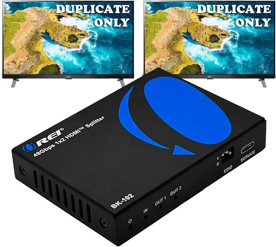 OREI 8K HDMI Splitter 1 in 2 Out, Duplicate HDMI Signal with EDID, HDCP 2.3