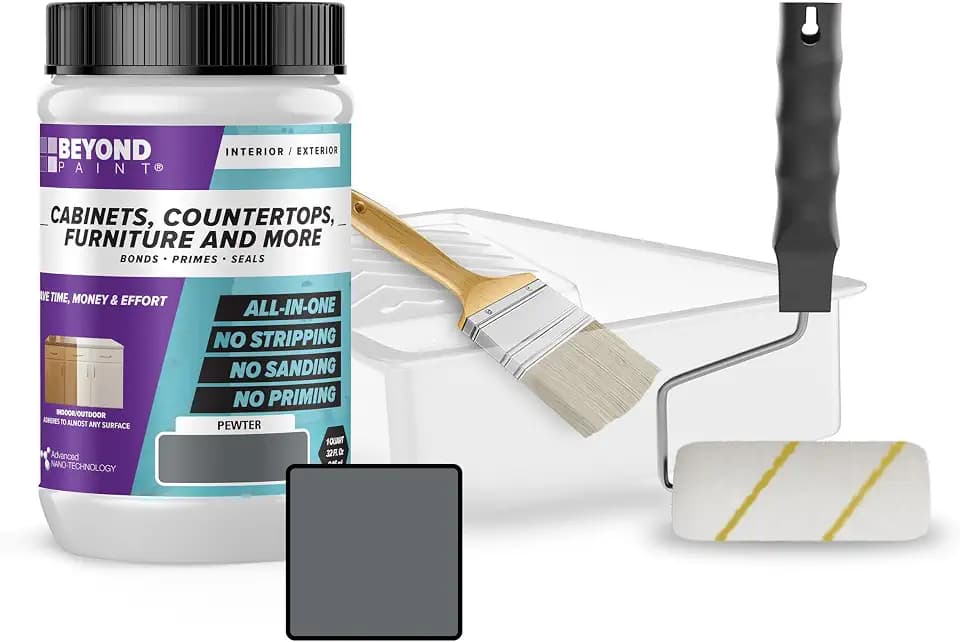 BEYOND PAINT Furniture, Cabinets and More All-in-One Refinishing Kit/Color- Pewter