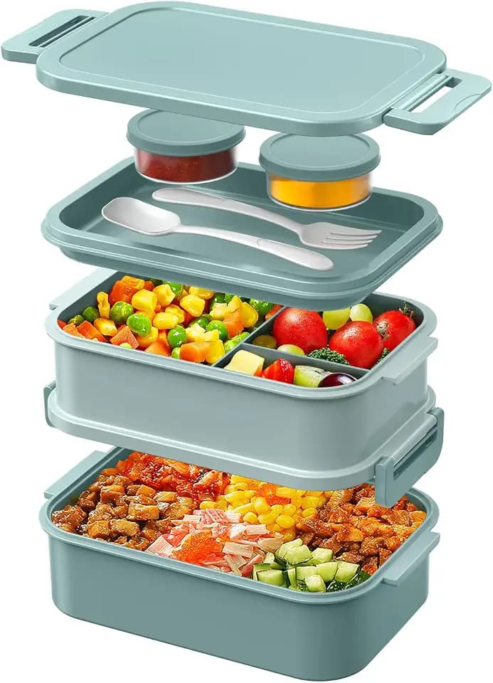 WayEee Lunchbox Erwachsene 2130ml Groß Volumen Bento Box Auslaufsicher Brotdose Erwachsene BPA Frei für Büro, Schule