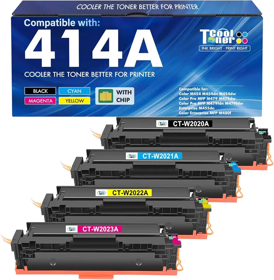 414A Toner Cartridges 4 Pack for HP 414A 414 414X W2020A M479fdw M479fdn