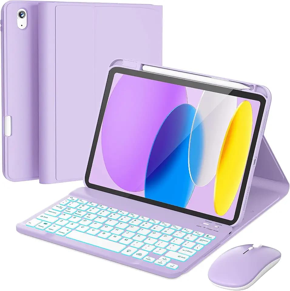 RAYMCRAFT for iPad 11th (A16)/10th Generation Keyboard Case & Mouse Combo