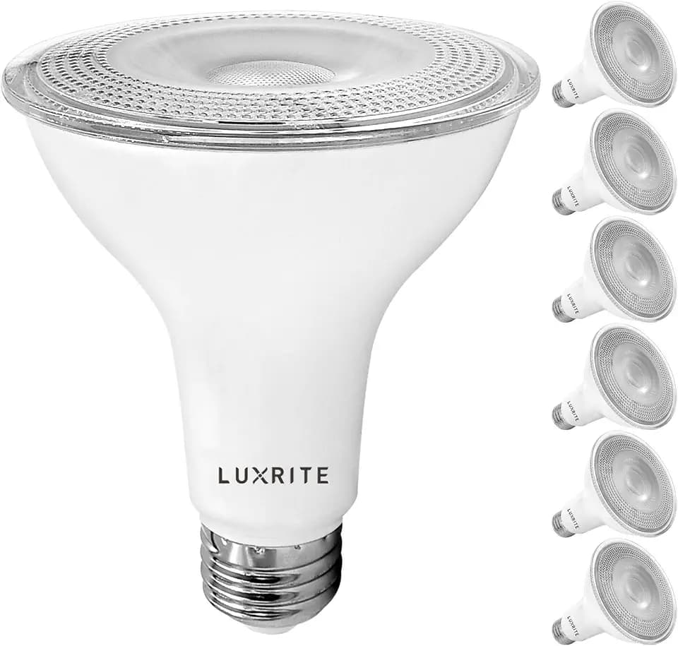 LUXRITE LED PAR30 Flood Light Bulb, 75W Equivalent, 2700K Warm White 6 Pack