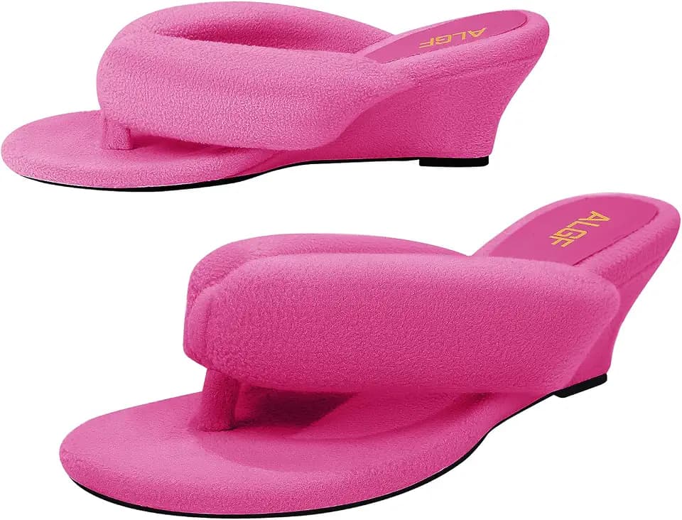 Women Wedge Sandals Open Toe Sandals for Women Women's Slippers Comfort Four Season Slide Shoes Platform Flip Flops Trendy Rubber Soles
