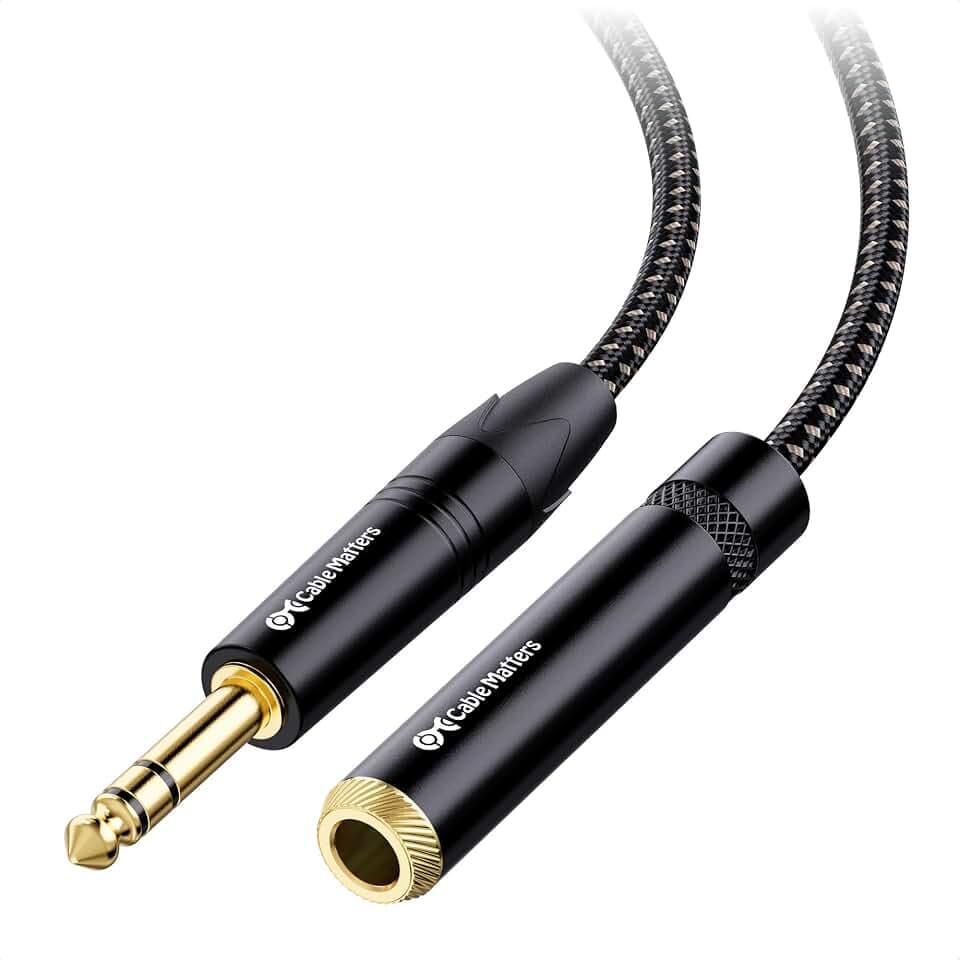 Cable Matters geflochtenes 6,35-mm-TRS-Verlängerungskabel, 3,6m