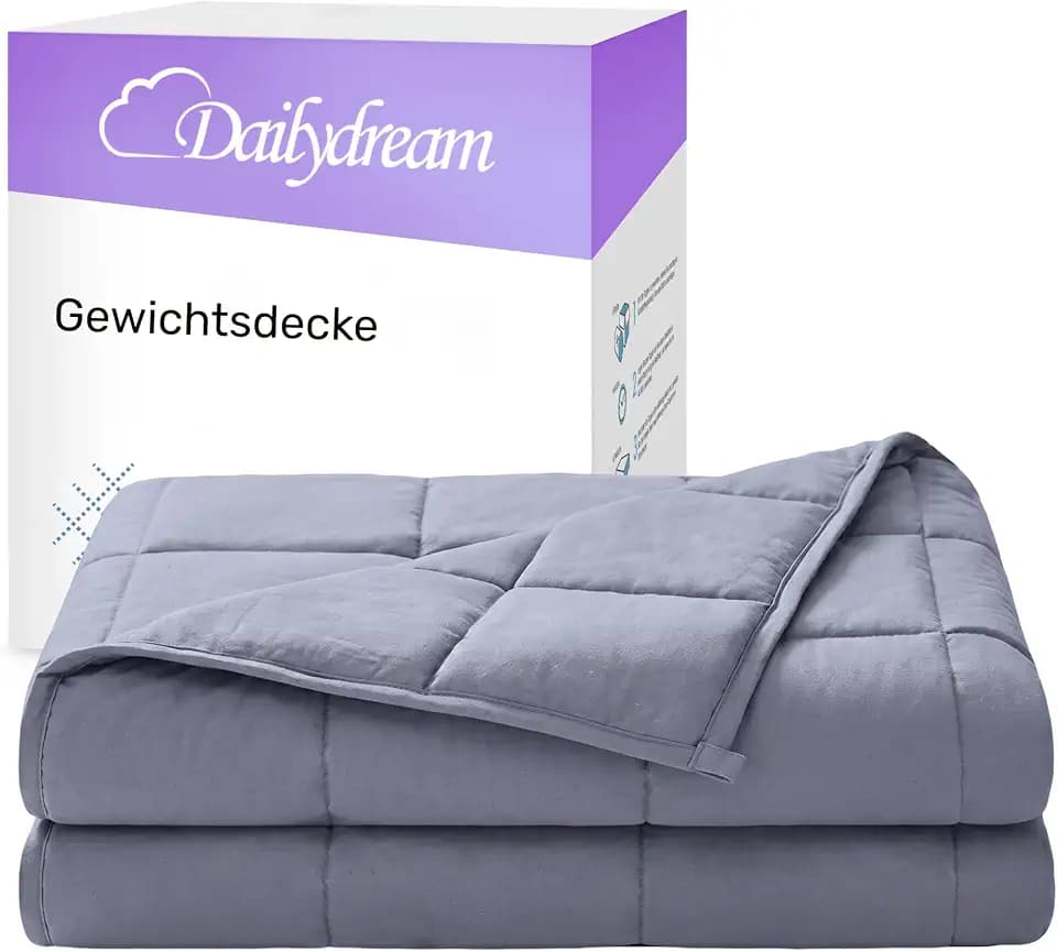 Dailydream Gewichtsdecke 155x200cm, 7 kg, Baumwolle, Grau