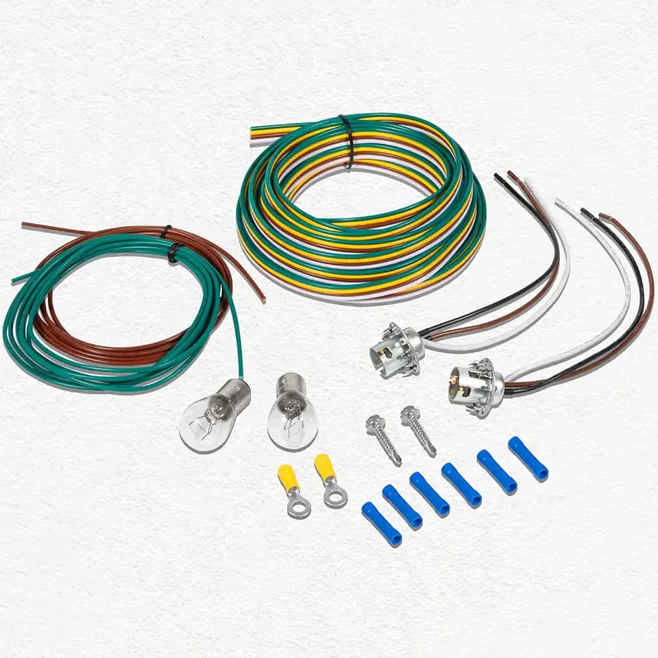 BX8869 17PCS Tail Light Wiring Kit, Copper, Plastic, Rubber for Most Vehicles with Adequate Clearance Inside Tail Light Housings, Replacement for Blue Ox BX8869
