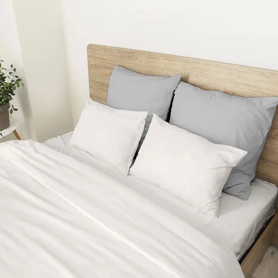 Ruggeri - 4-teiliges Bettwäsche-Set für Doppelbett - 100% reine Baumwolle - Made in Italy - Kollektion Let's Color! (Weiß)
