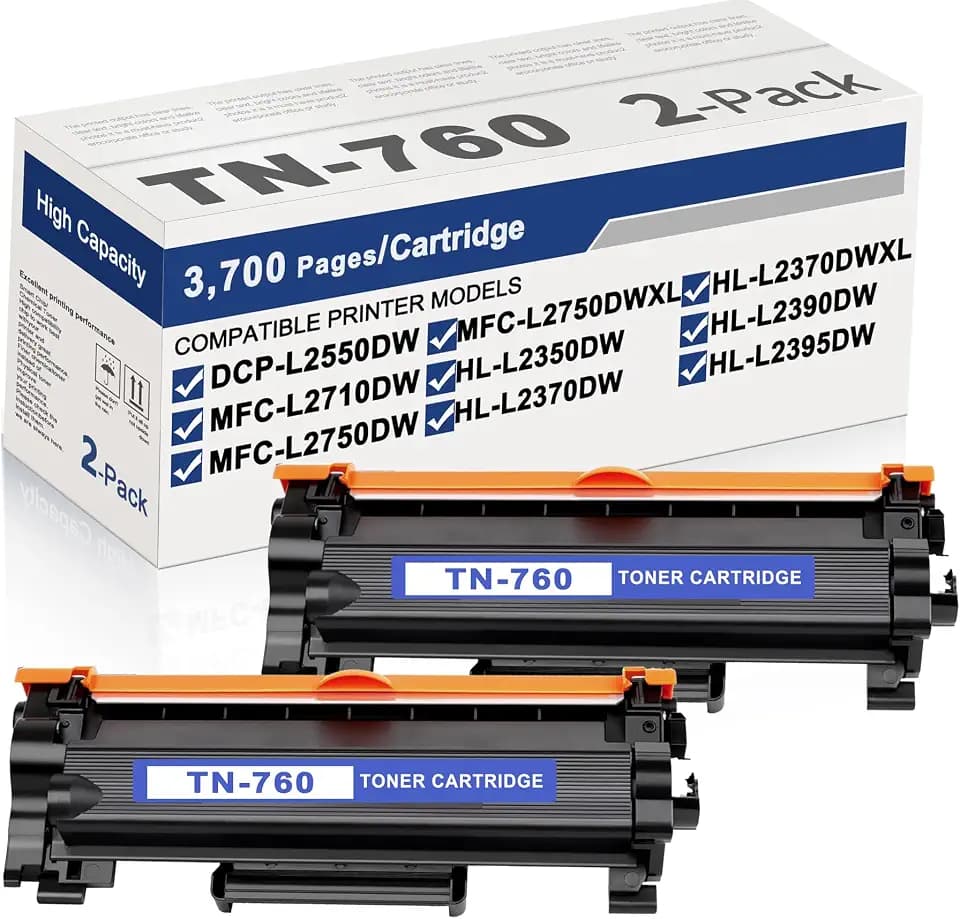 TN760 High-Yield Black Toner Cartridge Replacement for Brother TN760 TN730