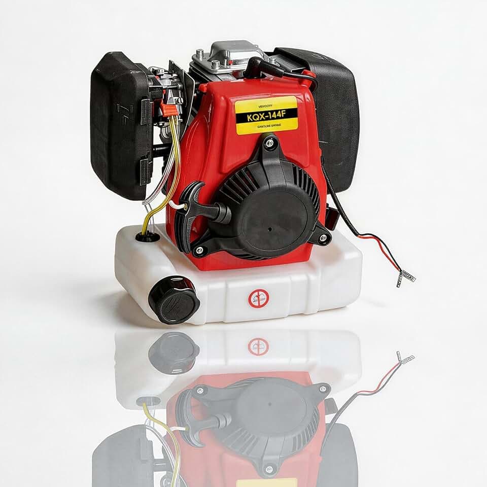 53cc 4-Stroke Petrol Engine Motor,144F 1500W 6800RPM Pull Start Single Cylinder Air Cooled Replacement Motor Engine with Fuel Tank for ATV, Scooters, Mini Bike, Mini Choppers