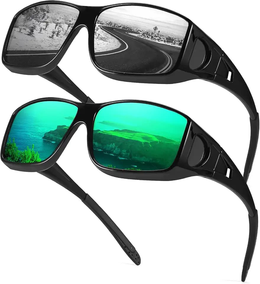 Myiaur Polarized Fit Over Glasses Sunglasses for Men Women UV400 Protection