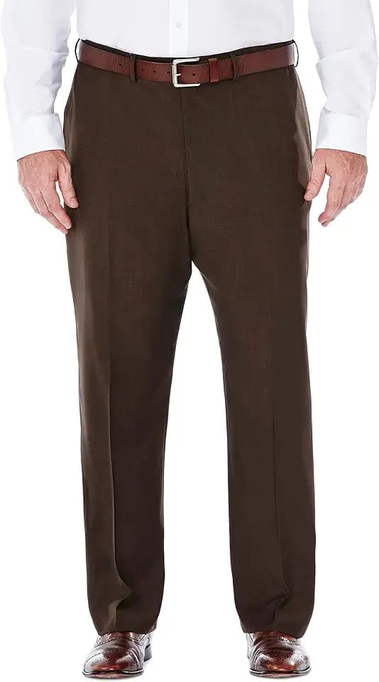 Haggar Men's E-CLO Repreve Stria Flat Front Dress Pant