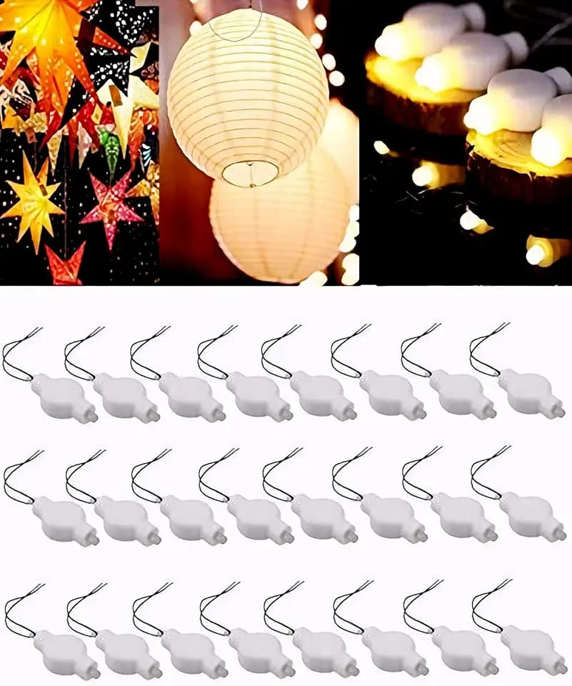 Small LED Lights, 24 Pack, Battery Powered for Paper Lanterns,Balloons,Floral,Weddings & Festival Decorations (Warm White)