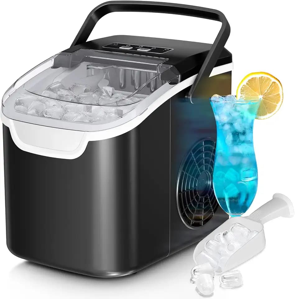 Antarctic Star Countertop Ice Maker Machine, 26Lbs/Day Fastest 6‑Min Ice